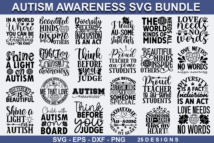 Autism Awareness SVG Bundle - Autism Awareness SVG Designs