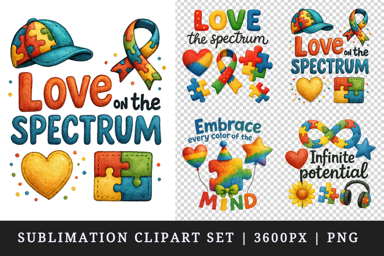 Autism Awareness clipart printable sublimation design png