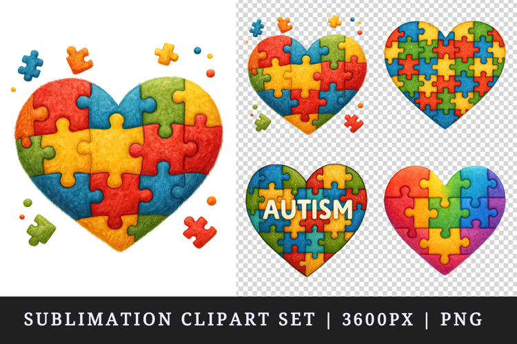Autism Awareness clipart printable sublimation design png