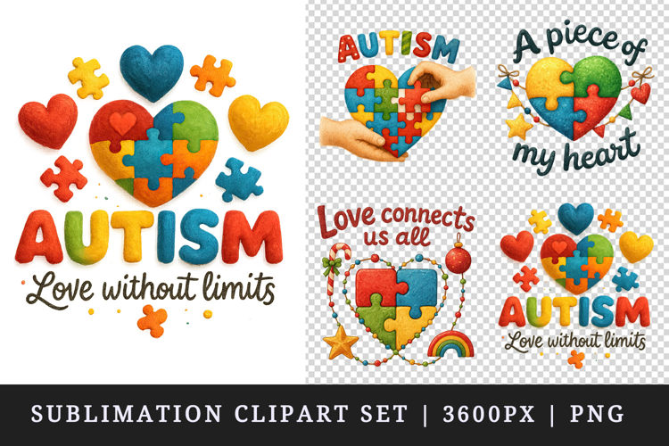 Autism Awareness clipart printable sublimation design png