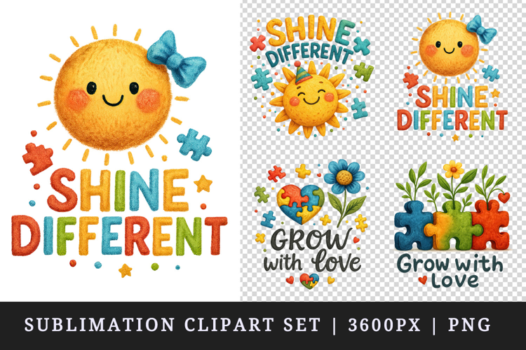 Autism Awareness clipart printable sublimation design png