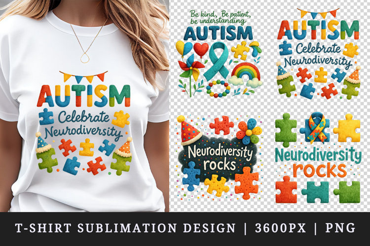 Autism Awareness t-shirt printable sublimation design png