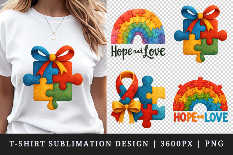 Autism Awareness t-shirt printable sublimation design png