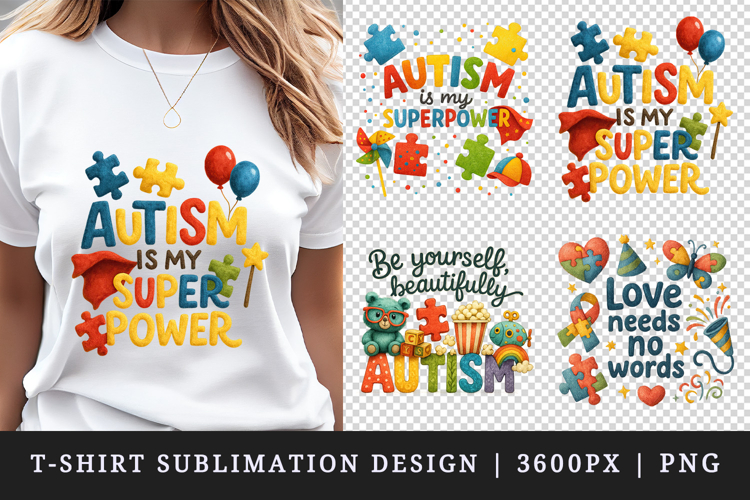 Autism Awareness t-shirt printable sublimation design png