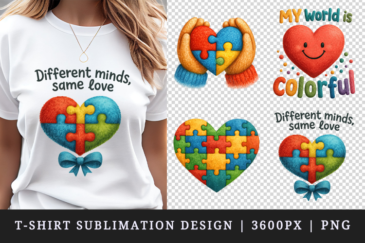 Autism Awareness t-shirt printable sublimation design png