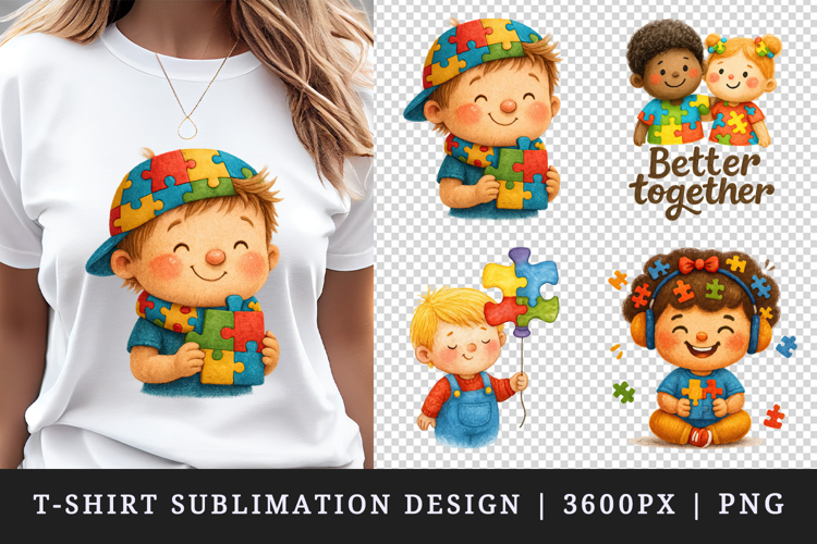Autism Awareness t-shirt printable sublimation design png