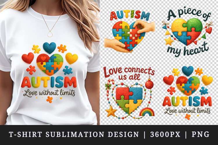 Autism Awareness t-shirt printable sublimation design png