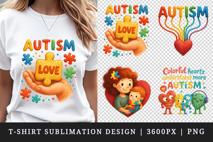 Autism Awareness t-shirt printable sublimation design png