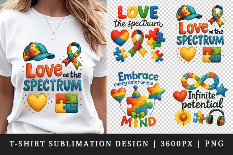 Autism Awareness t-shirt printable sublimation design png