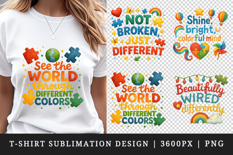 Autism Awareness t-shirt printable sublimation design png