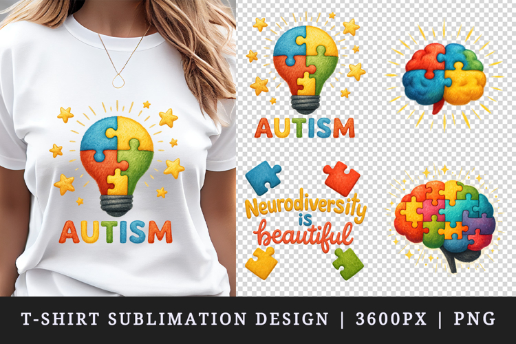Autism Awareness t-shirt printable sublimation design png