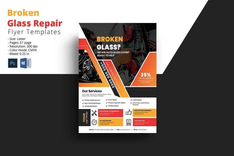 Auto Glass Repair Service Flyer