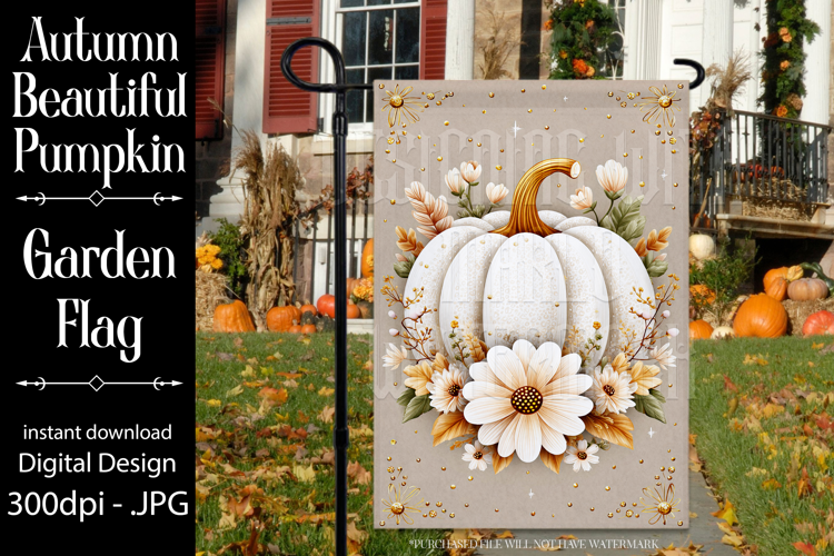 Autumn Garden Flag, Sublimation Pumpkin Garden Flag Design 3