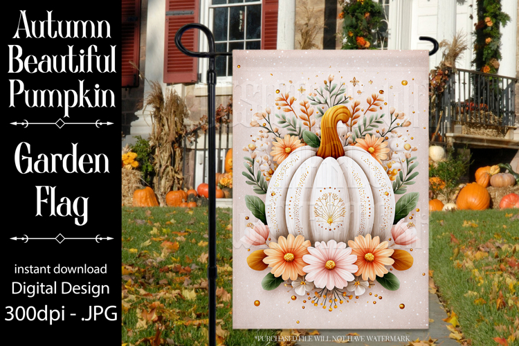 Autumn Garden Flag, Sublimation Pumpkin Garden Flag Design 5