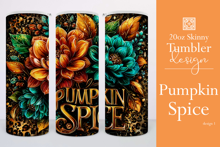 Pumpkin Spice Tumbler Wrap, Sublimation Pumpkin Tumbler w1