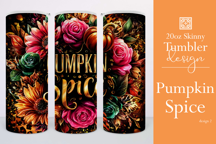 Pumpkin Spice Tumbler Wrap, Sublimation Pumpkin Tumbler w2