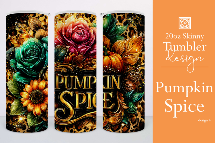 Pumpkin Spice Tumbler Wrap, Sublimation Pumpkin Tumbler w4