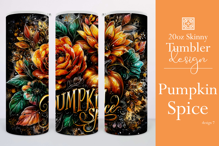 Pumpkin Spice Tumbler Wrap, Sublimation Pumpkin Tumbler w7
