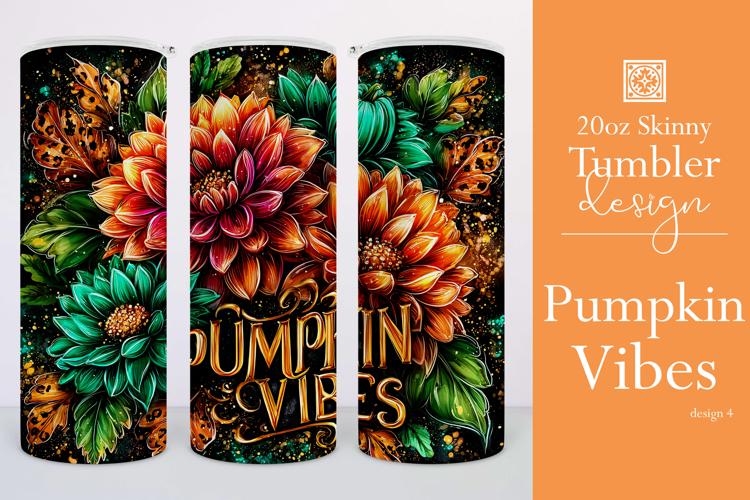 Pumpkin Vibes Tumbler Wrap, Sublimation Pumpkin Spice, w4