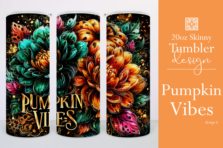 Pumpkin Vibes Tumbler Wrap, Sublimation Pumpkin Spice, w6