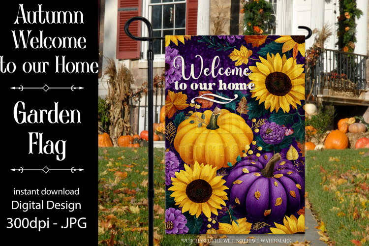 Autumn Garden Flag, Sublimation Welcome Garden Flag d1