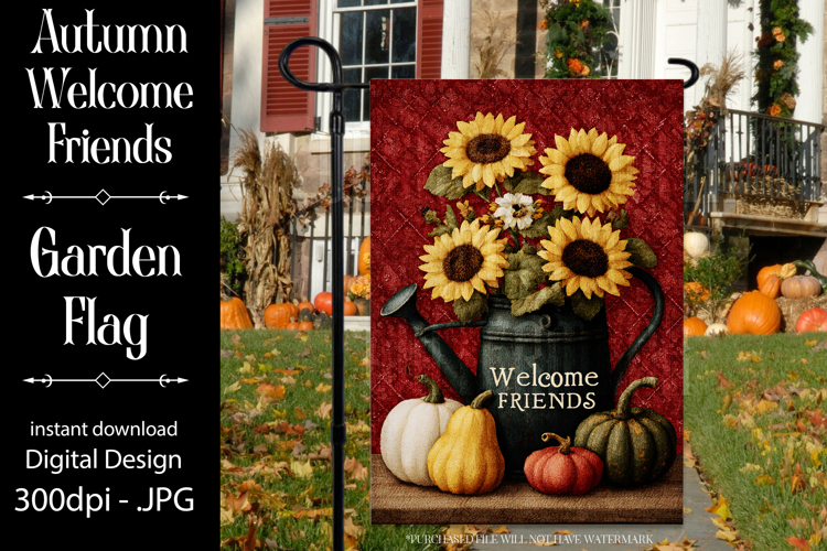 Autumn Garden Flag, Sublimation Country Welcome Garden Flag