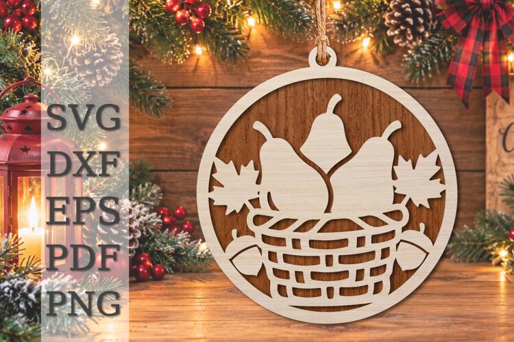 Autumn Acorn Squirrel Ornament Laser Cut SVG example image 1