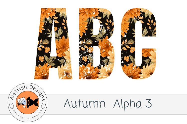 PNG Autumn Alphabet 3 example image 1