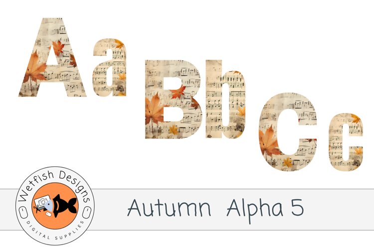 PNG Autumn Alphabet 5 example image 1