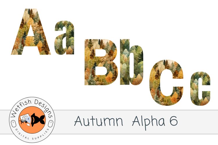 PNG Autumn Alphabet 6 example image 1