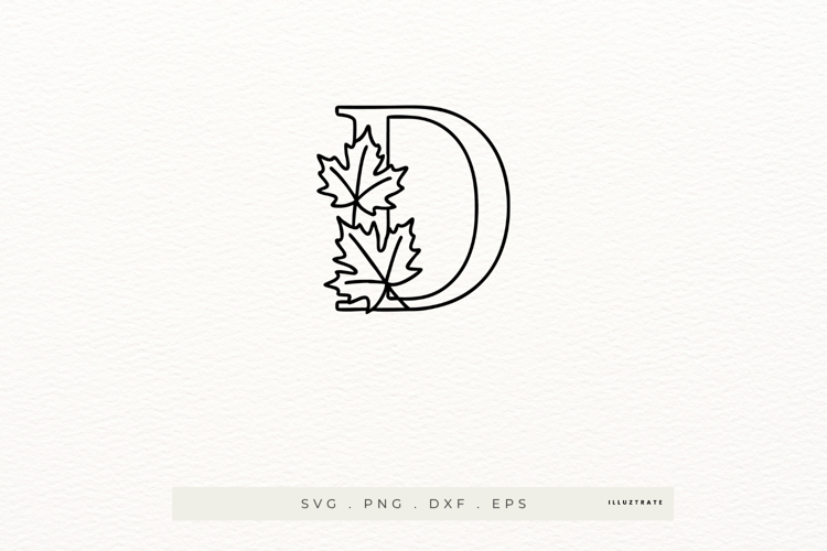 Letter D Autumn Alphabet | Line Art of the Letter D