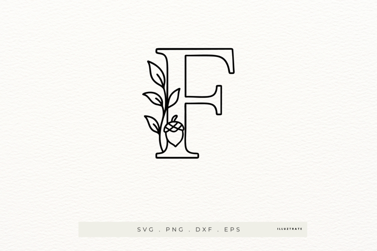 Letter F Autumn Alphabet | Line Art of the Letter F