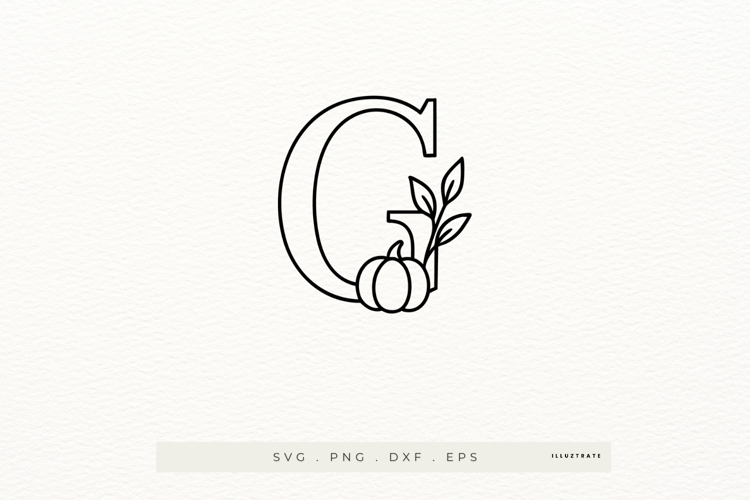 Letter G Autumn Alphabet | Line Art of the Letter G