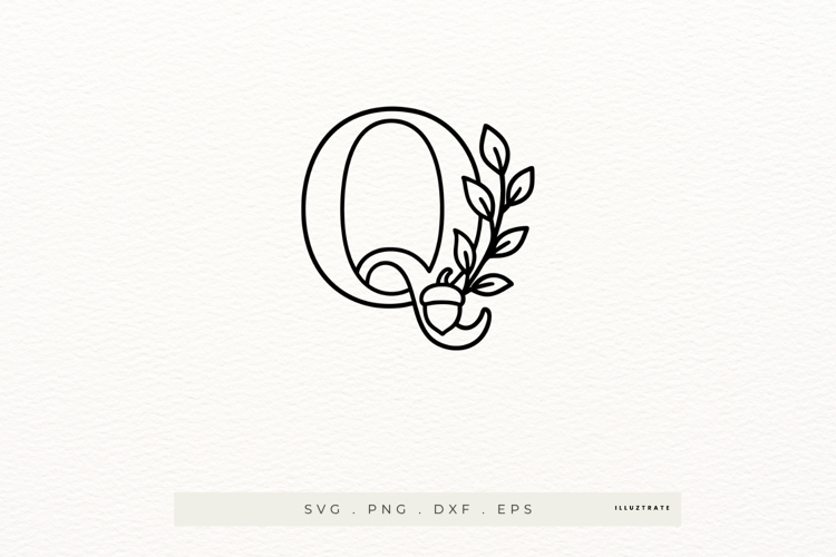 Letter Q Autumn Alphabet | Line Art of the Letter Q