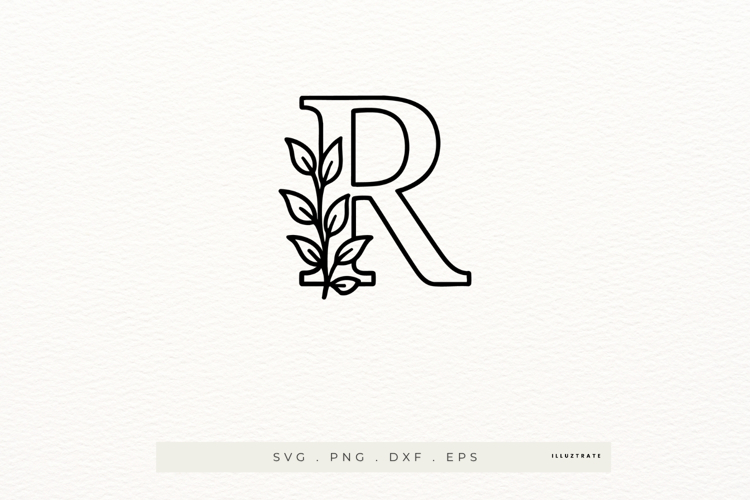 Letter R Autumn Alphabet | Line Art of the Letter R