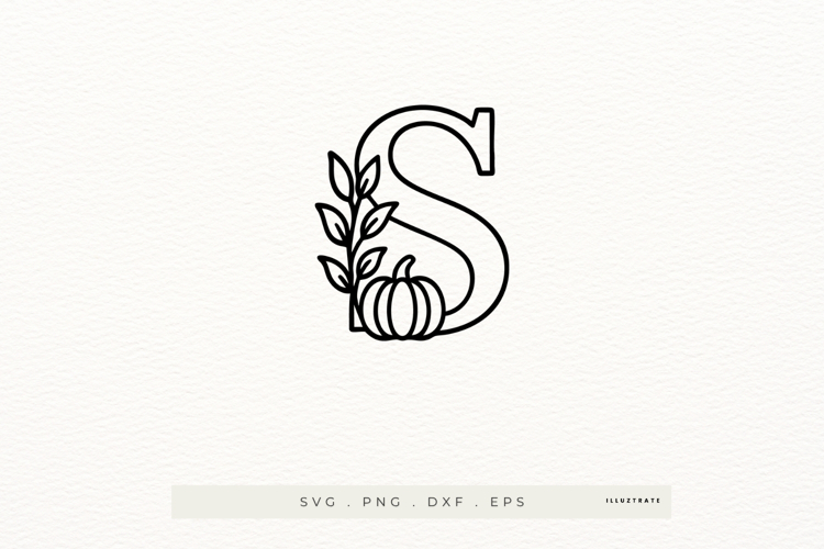 Letter S Autumn Alphabet | Line Art of the Letter S