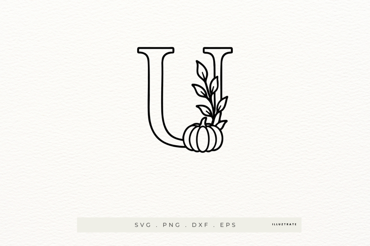 Letter U Autumn Alphabet | Line Art of the Letter U