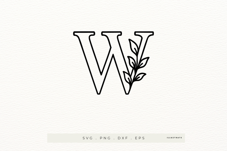 Letter W Autumn Alphabet | Line Art of the Letter W