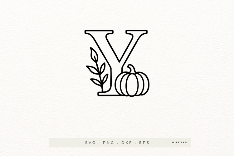 Letter Y Autumn Alphabet | Line Art of the Letter Y