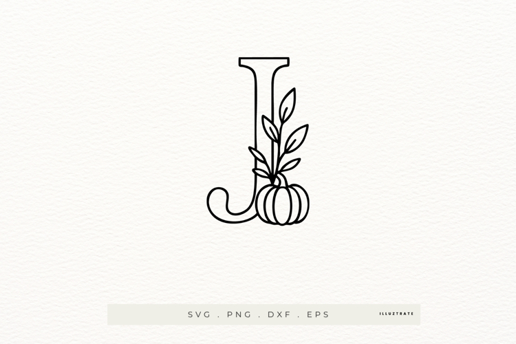 Letter J Autumn Alphabet | Line Art of the Letter J