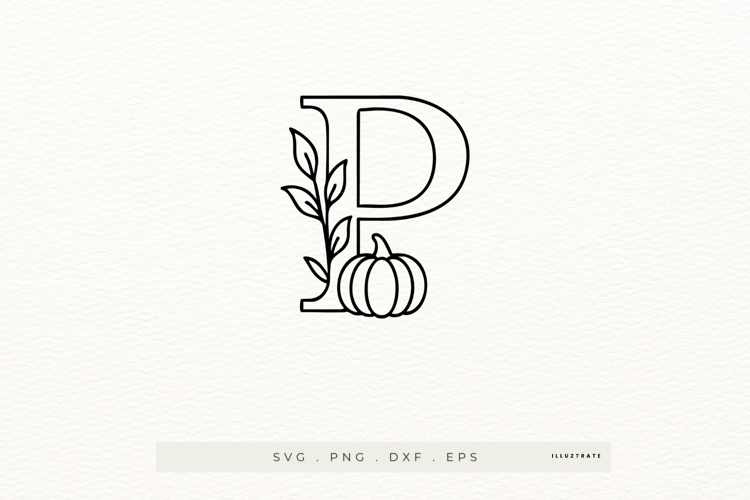 Letter P Autumn Alphabet | Line Art of the Letter P