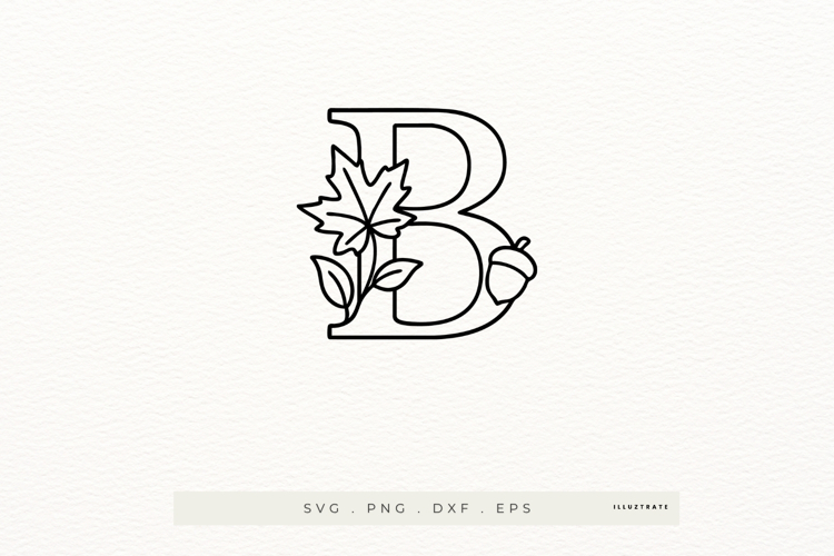 Letter B Autumn Alphabet | Line Art of the Letter B