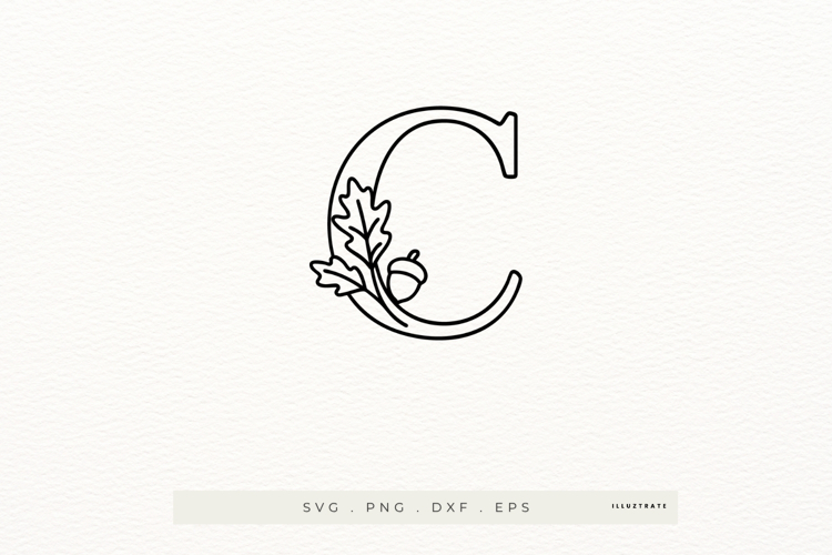 Letter C Autumn Alphabet | Line Art of the Letter C