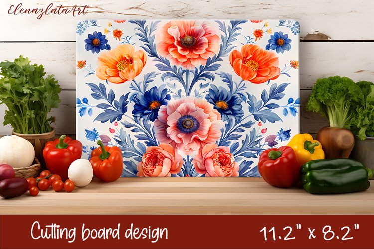 Flowers Cutting Board Design. Floral sublimation