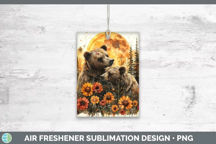 Autumn Bear Air Freshener Sublimation Car Freshener Designs