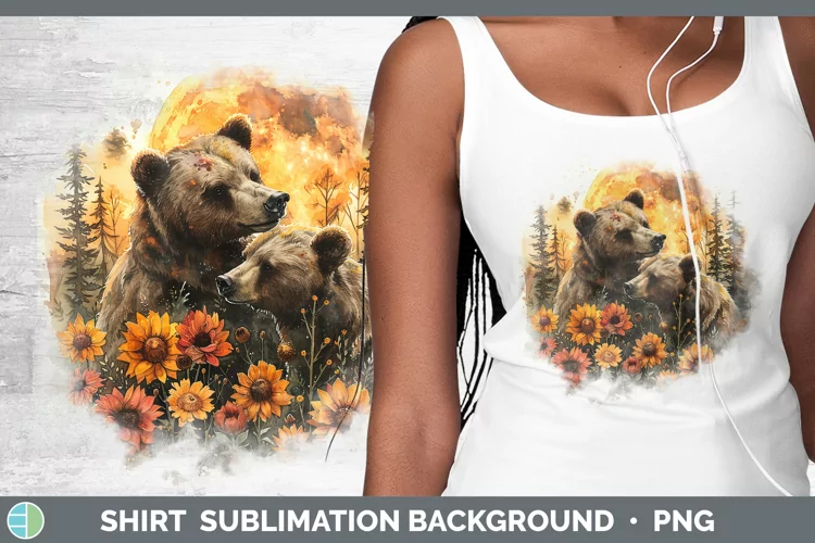 Autumn Bear Shirt Sublimation Sublimation Background Designs