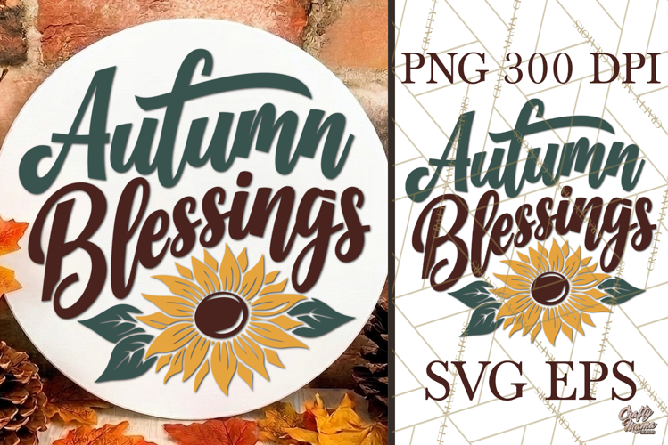Autumn Blessings Fall Sign SVG