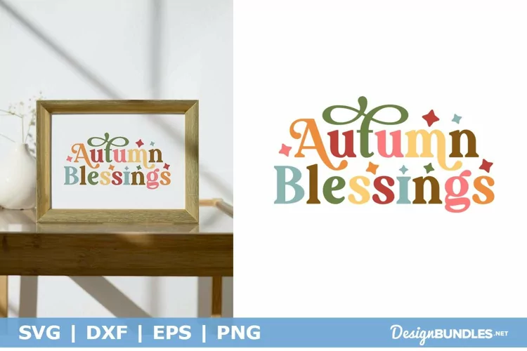 Autumn Blessings SVG | Retro Thanksgiving Quote SVG