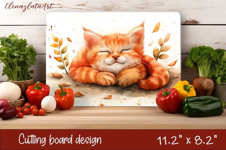 Cute Kitchen Cutting Board Sublimation Design | cats