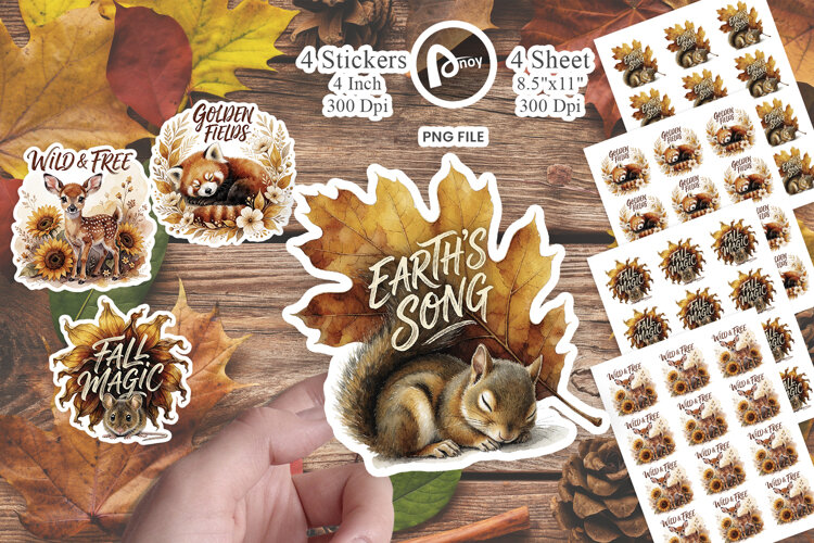 Autumn Blooms Woodland Sticker example image 1